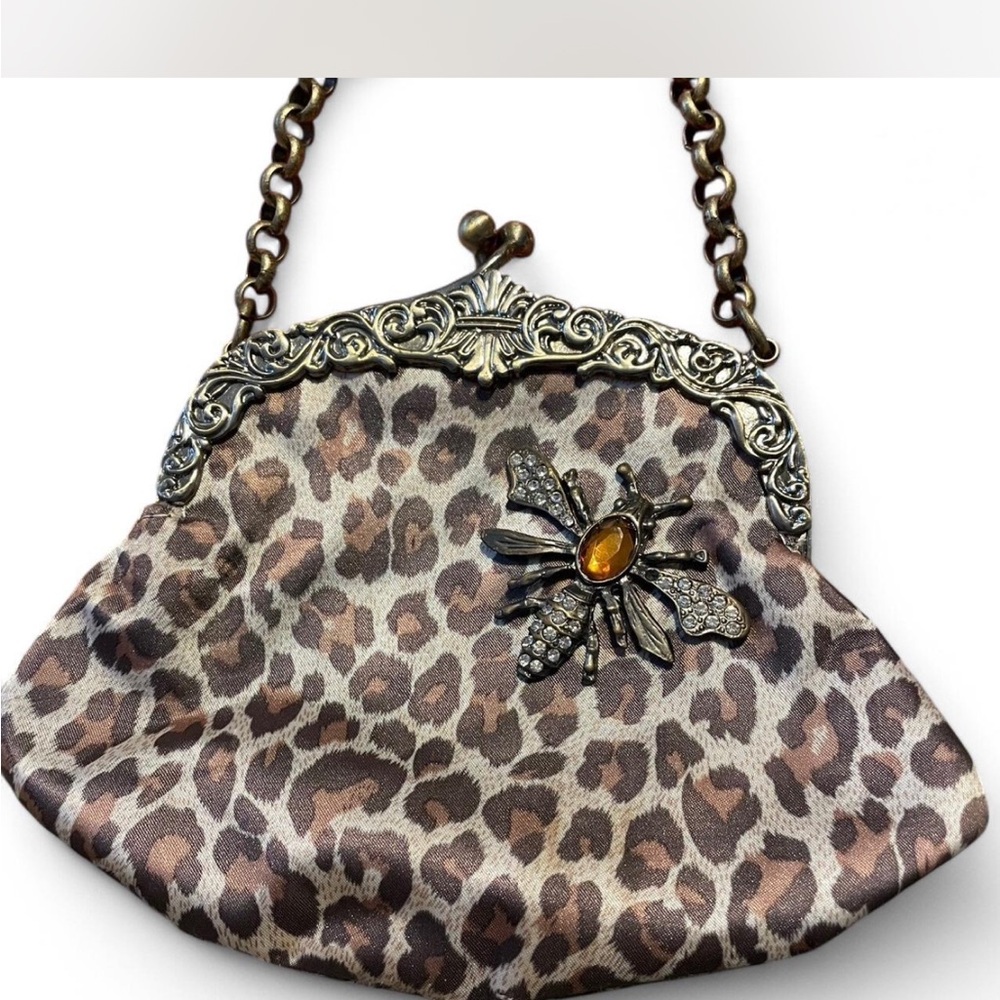 Guess Leopard Print Chain Bag with Decorative Clasp